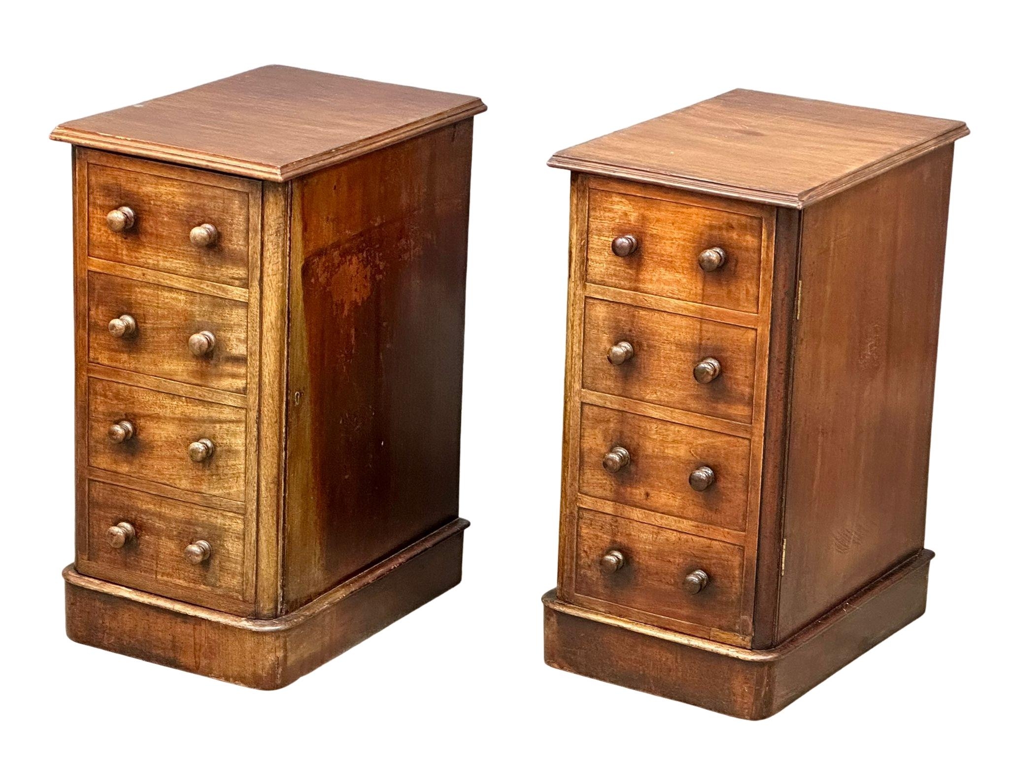 A pair of Victorian mahogany pedestal bedside lockers, 36.5cm x 53cm x 73cm 8 - Image 2 of 5