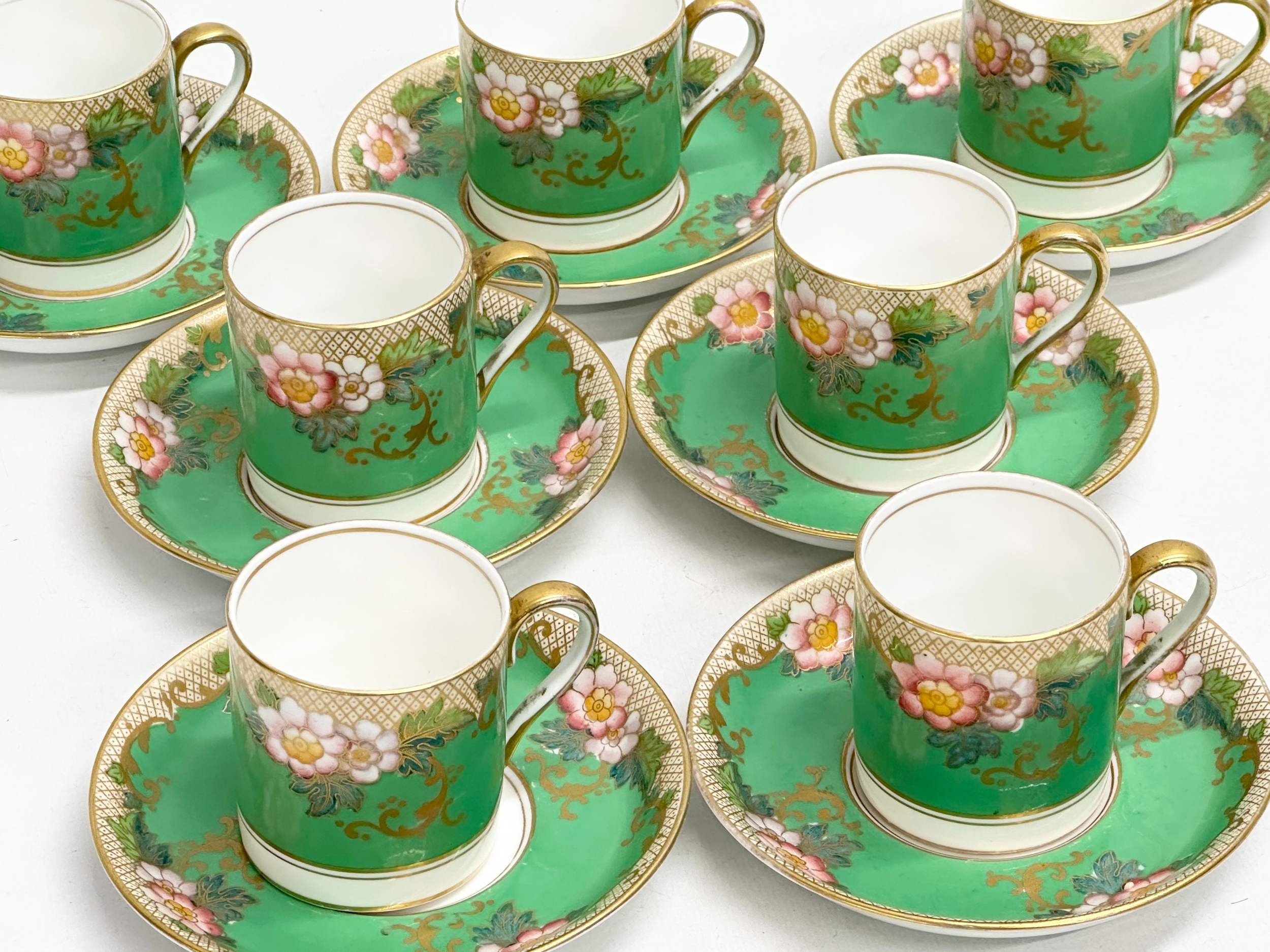 A 14 piece Crown Staffordshire coffee service. - Image 4 of 8