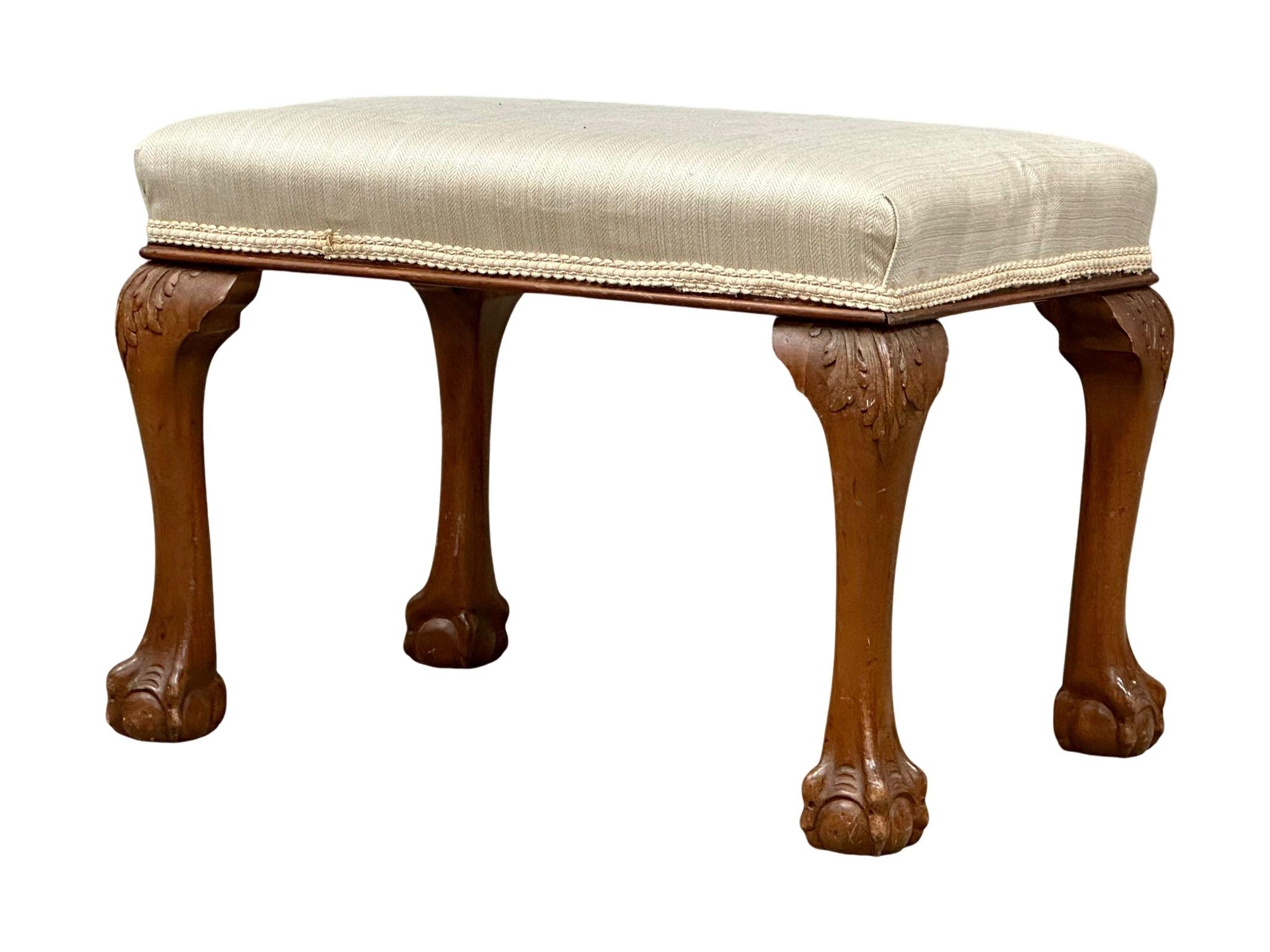 A Late 19th Century Chippendale Revival mahogany footstool. Circa 1890. - Image 2 of 2