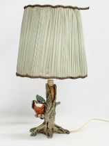 An M.J. Hummel Goebel pottery Kingfisher table lamp. Base 16x31cm