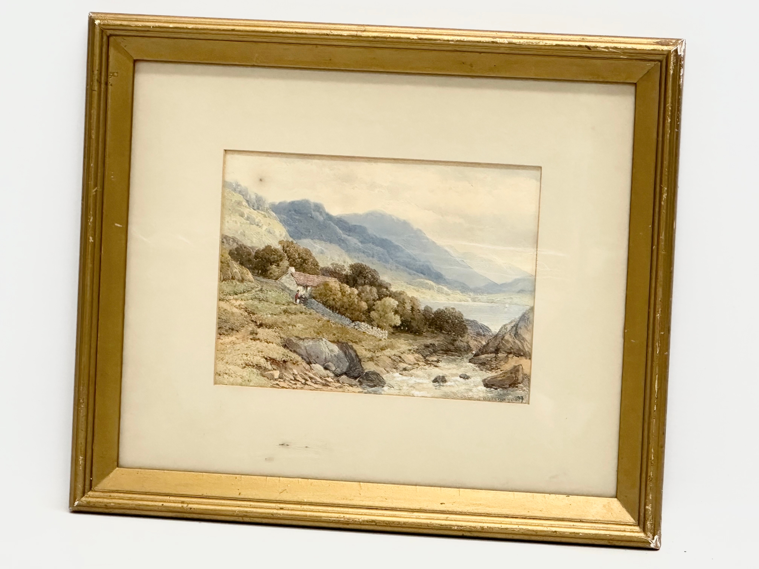 A watercolour drawing by Edwin Aaron Penley (1826-1893) dated 1889. In original gilt frame. 19.