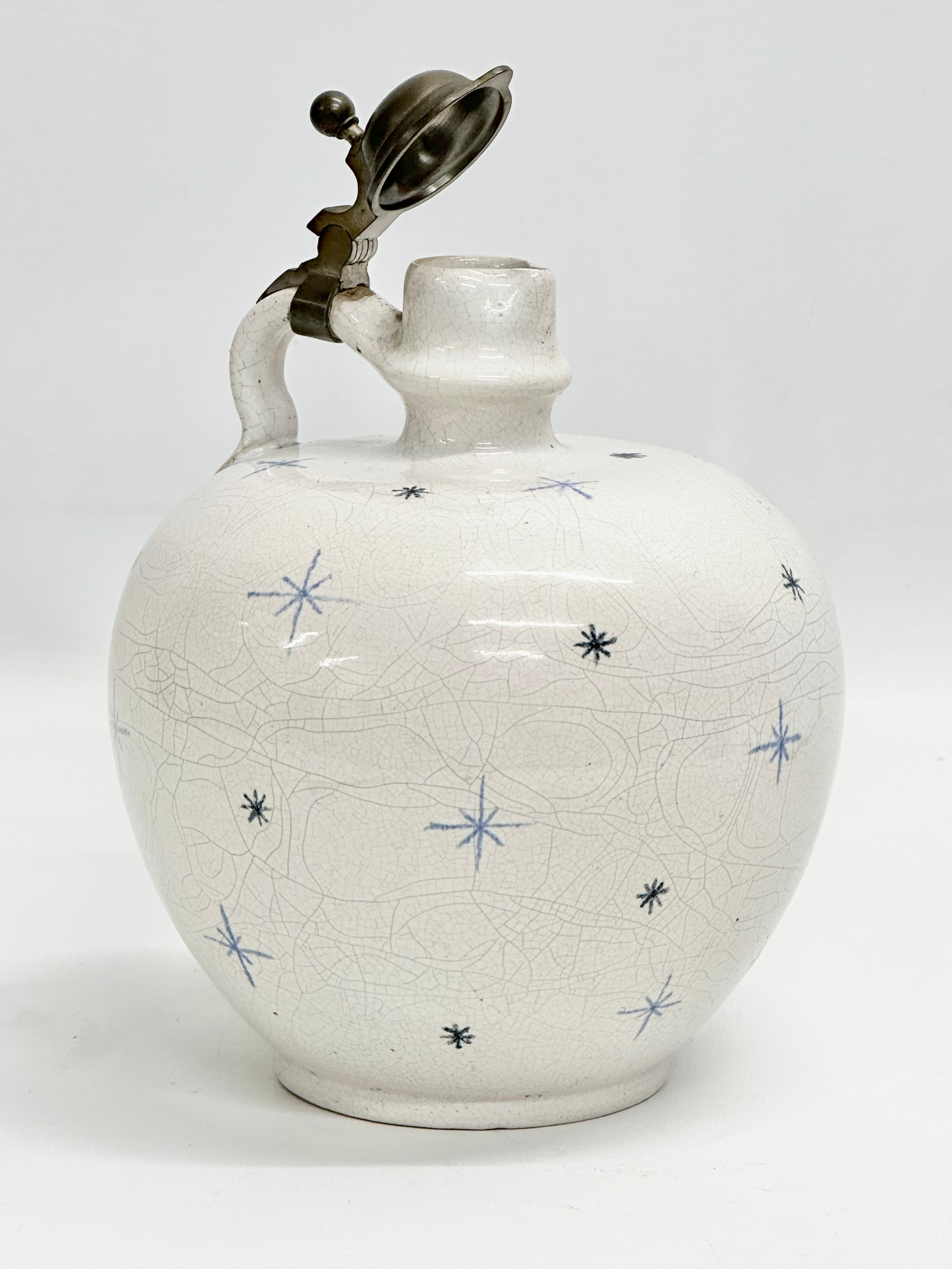 A late 19th century Continental enamelled carafe. 13x13x18cm - Image 2 of 3