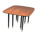 A large G-Plan "Librenza" tola wood drop-leaf dining table, circa 1950-60. 133cm x 107cm x 72cm 2