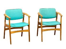 A pair of good quality Danish Mid Century teak armchairs. 1970’s.