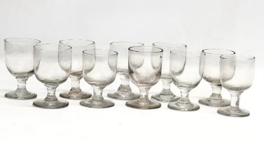 10 19th century Georgian and Victorian glass rummers. A late Georgian glass tavern rummer, circa