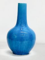 A Chinese Turquoise glazed bottle vase. Early 20th Century. Circa 1900. 16x29cm