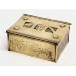 Carl Deffner. A Late 19th Century Art Nouveau brass cigarette box designed by Carl Deffner. Circa