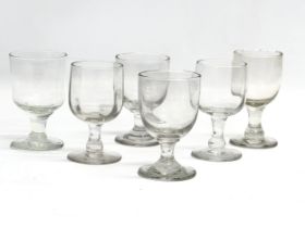 6 19th century Victorian glass rummers. Circa 1850-1870. 10.5cm