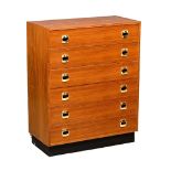 A Danish Mid Century teak chest of drawers. 80x40x100cm 5