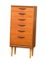 A Mid Century teak tallboy chest of drawers designed by Frank Guille for Austinsuite. 1960’s.