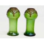 A pair of Late 19th/Early 20th Century Art Nouveau Bohemian iridescent glass vases. By Loetz, Kralik