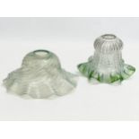 2 early/mid 20th century glass light shades. 17cm