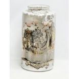 A very large mid 19th century Arrowroot glass pharmacist jar/chemist jar. Treble & Son. 32x64cm