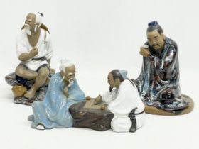 3 vintage Chinese Mudman figures.