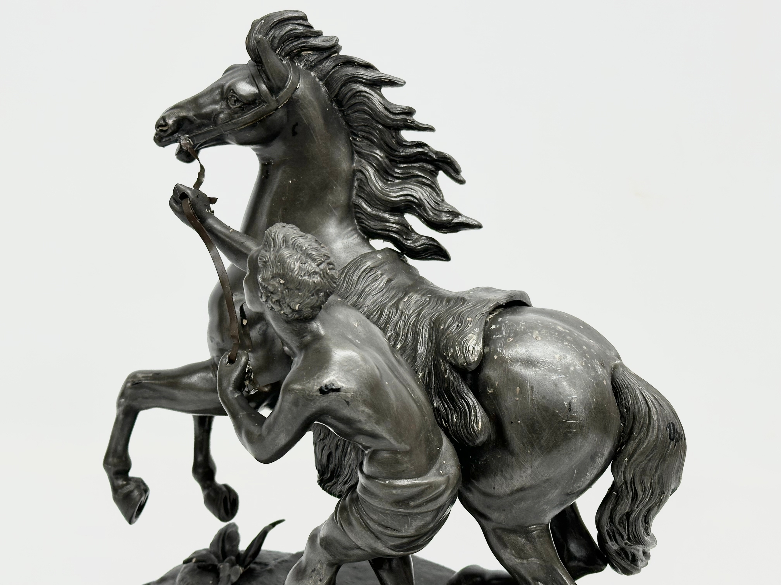 A Late 19th Century Spelter Marley Horse figure. Circa 1880-1900. 27x14x31cm - Bild 4 aus 5