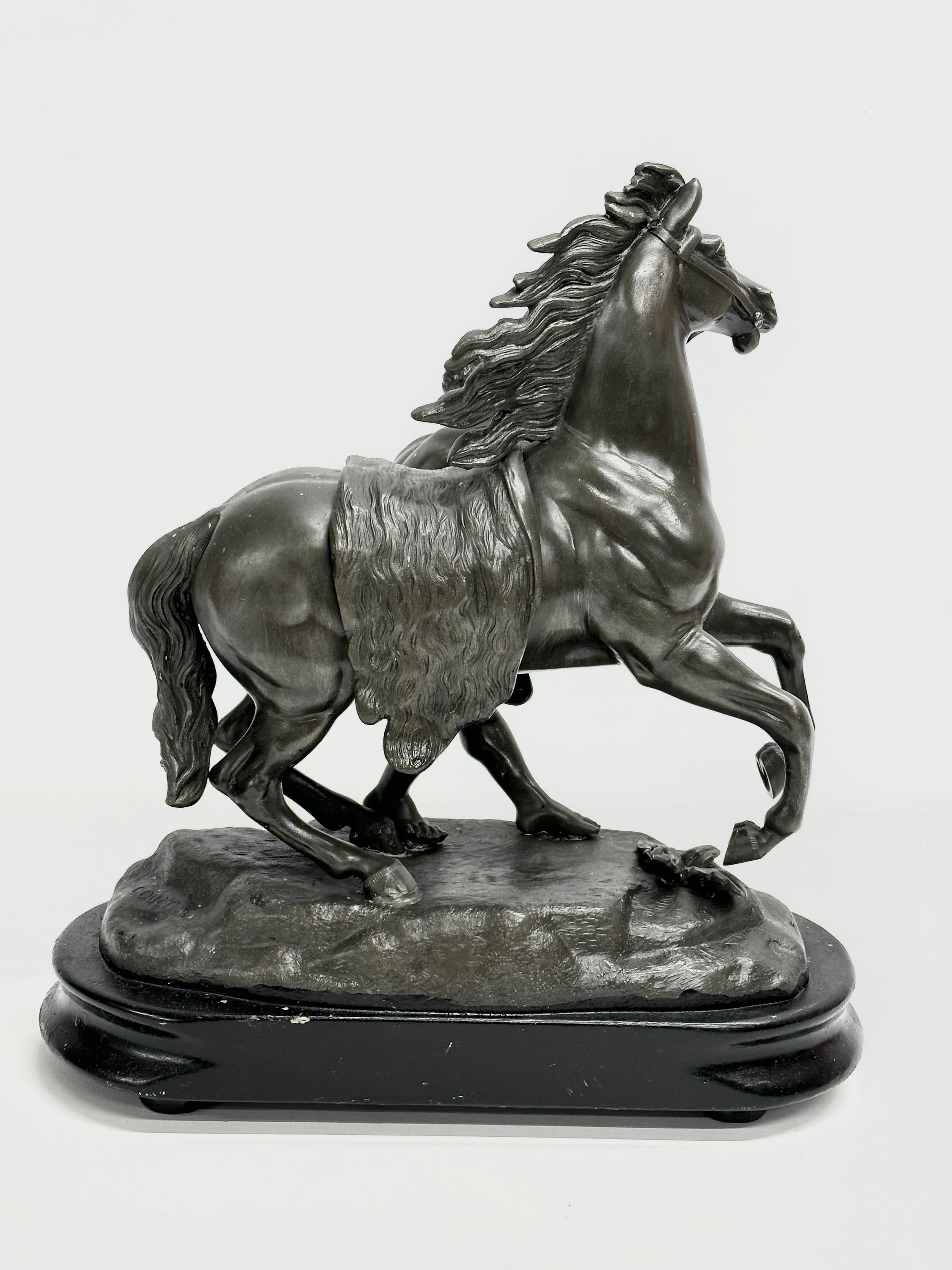 A Late 19th Century Spelter Marley Horse figure. Circa 1880-1900. 27x14x31cm - Bild 5 aus 5