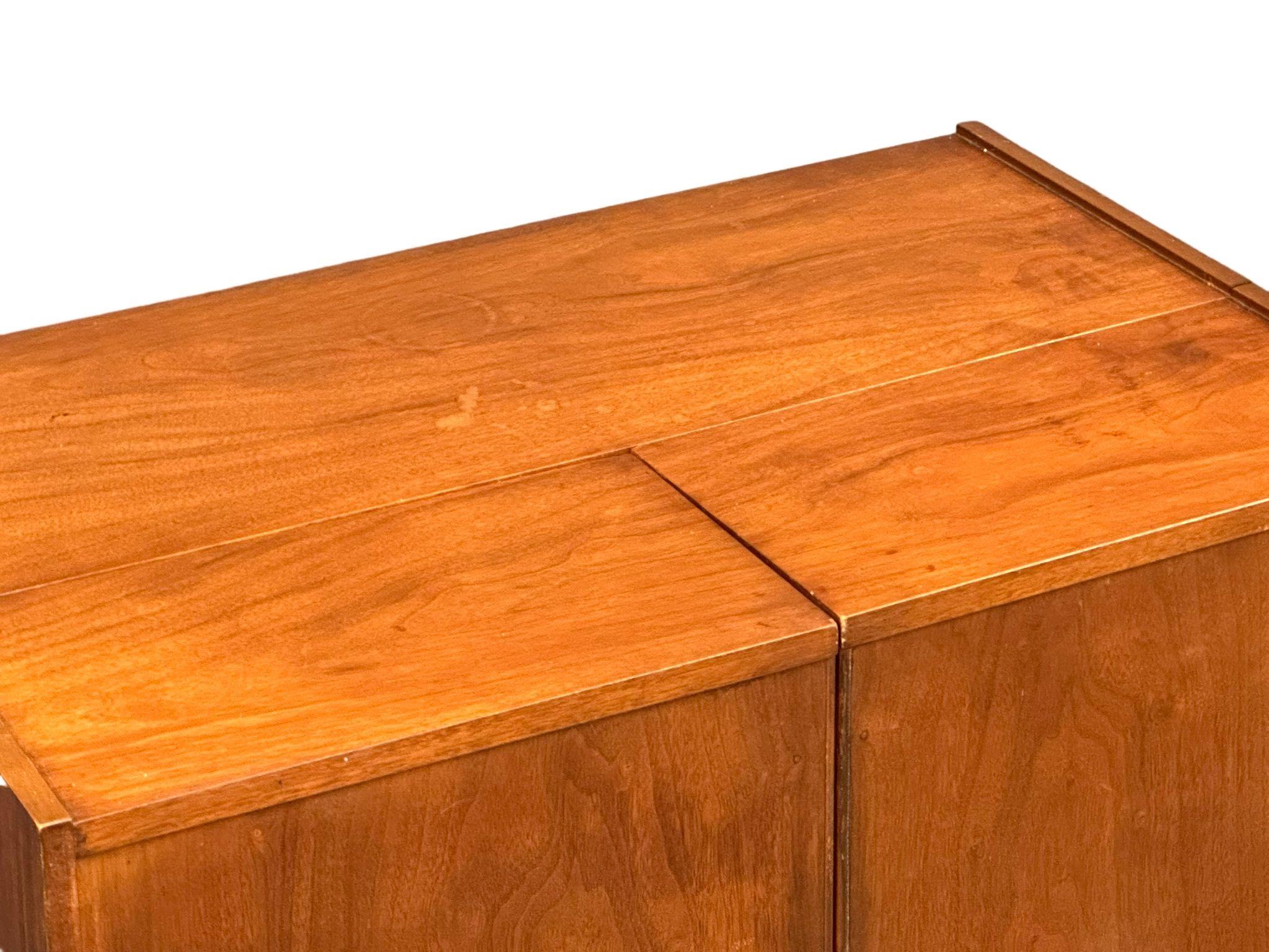 A Mummenthaler and Meier Mid Century teak ‘Magic Box’ folding desk. Open 168x73x114cm. Closed - Image 2 of 4