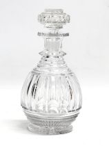 An Early 20th Century Baccarat style decanter with stopper. 19cm