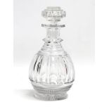 An Early 20th Century Baccarat style decanter with stopper. 19cm