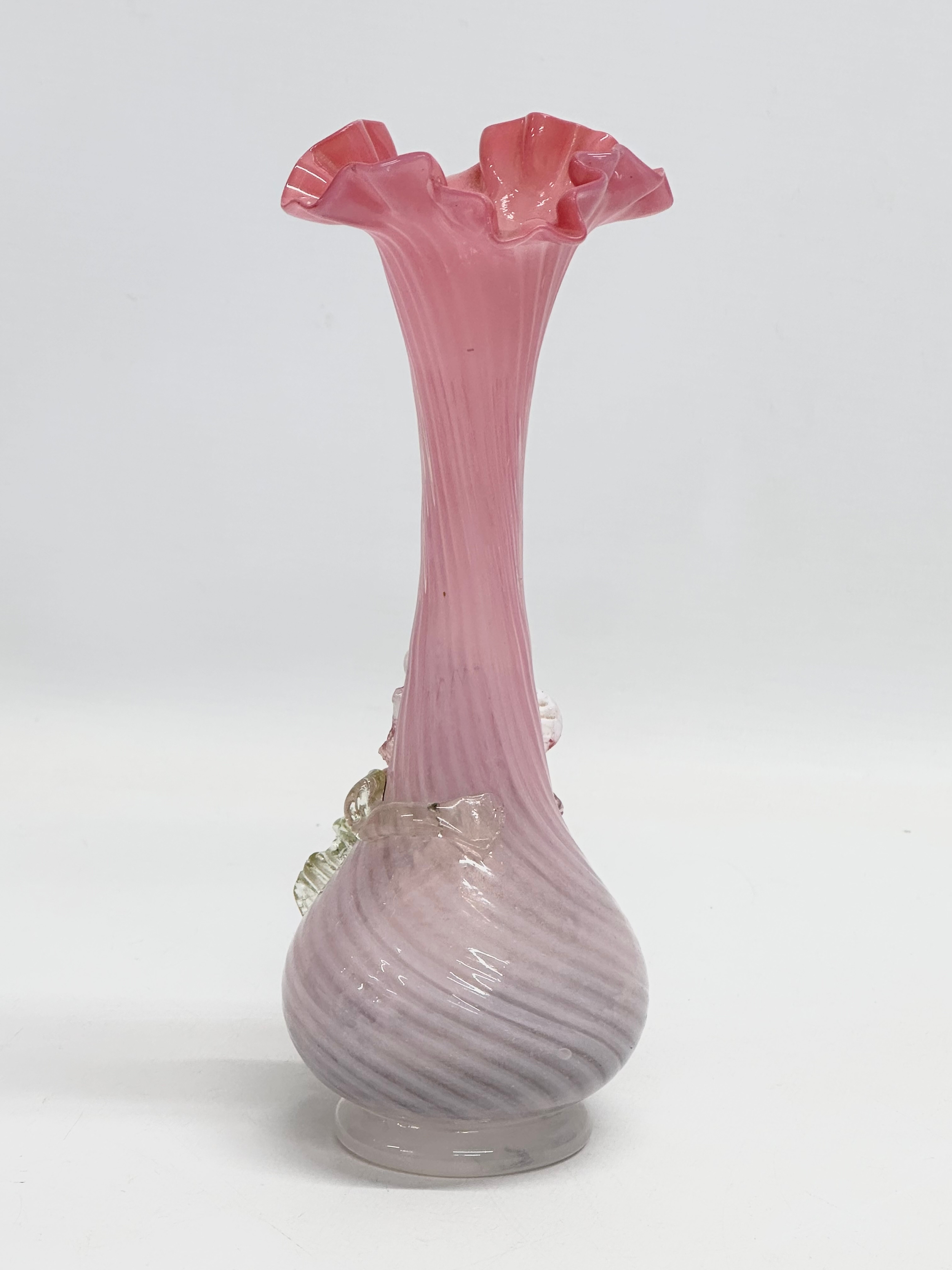 A late 19th century Stevens & Williams Vaseline and Uranium Glass vase. 20.5cm. - Image 5 of 7