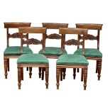 A set of 5 William IV mahogany bar back dining chairs. Circa 1830.