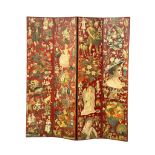 A large Late 19th Century patchwork room divider screen. 181x203cm