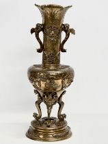 A large good quality 19th Century Japanese Meiji Period bronze vase. Circa 1870-1890. 51cm