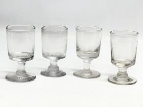 4 19th Century Victorian glass rummers. Circa 1850-1870. 11cm.