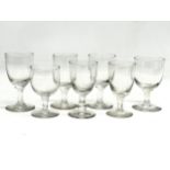 7 19th century Victorian drinking glasses. Circa 1880-1900. 12.5cm