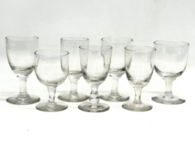 7 19th century Victorian drinking glasses. Circa 1880-1900. 12.5cm