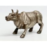 A 20th Century Chinese plated bull. 16.5cm