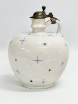 A late 19th century Continental enamelled carafe. 13x13x18cm