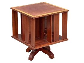 A small mahogany revolving bookcase. 48x47.5x57cm