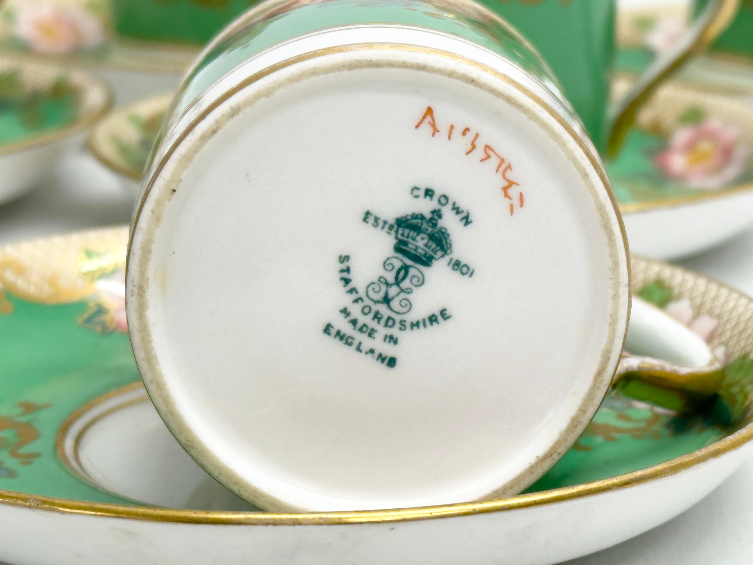 A 14 piece Crown Staffordshire coffee service. - Image 6 of 8