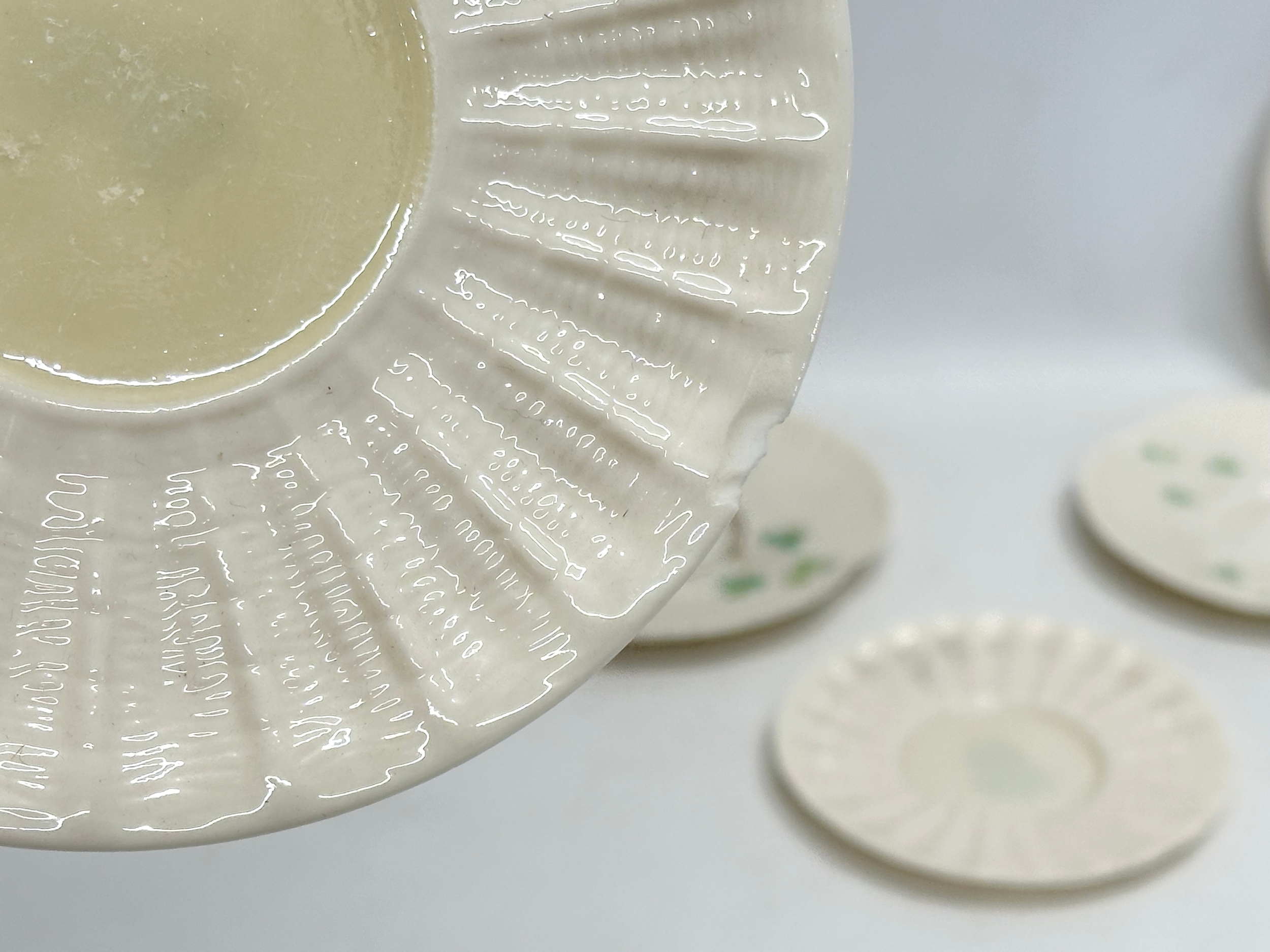 6 third period Belleek pottery saucers. 1946-1980. - Image 3 of 4