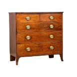 An Early 19th Century Regency inlaid mahogany chest of drawers on splayed feet. Circa 1810.