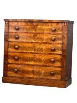 A large good quality Victorian flamed mahogany chest of drawers. 125x52.5x122.5cm