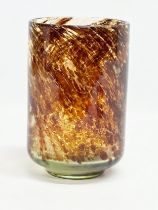 A Mid 20th Century ‘Tortoiseshell’ glass vase by Mdina. 11.5x17.5cm