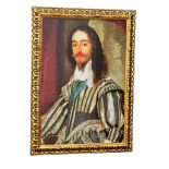 A large 17th Century style glass print of King Charles I from the original painting by Daniël