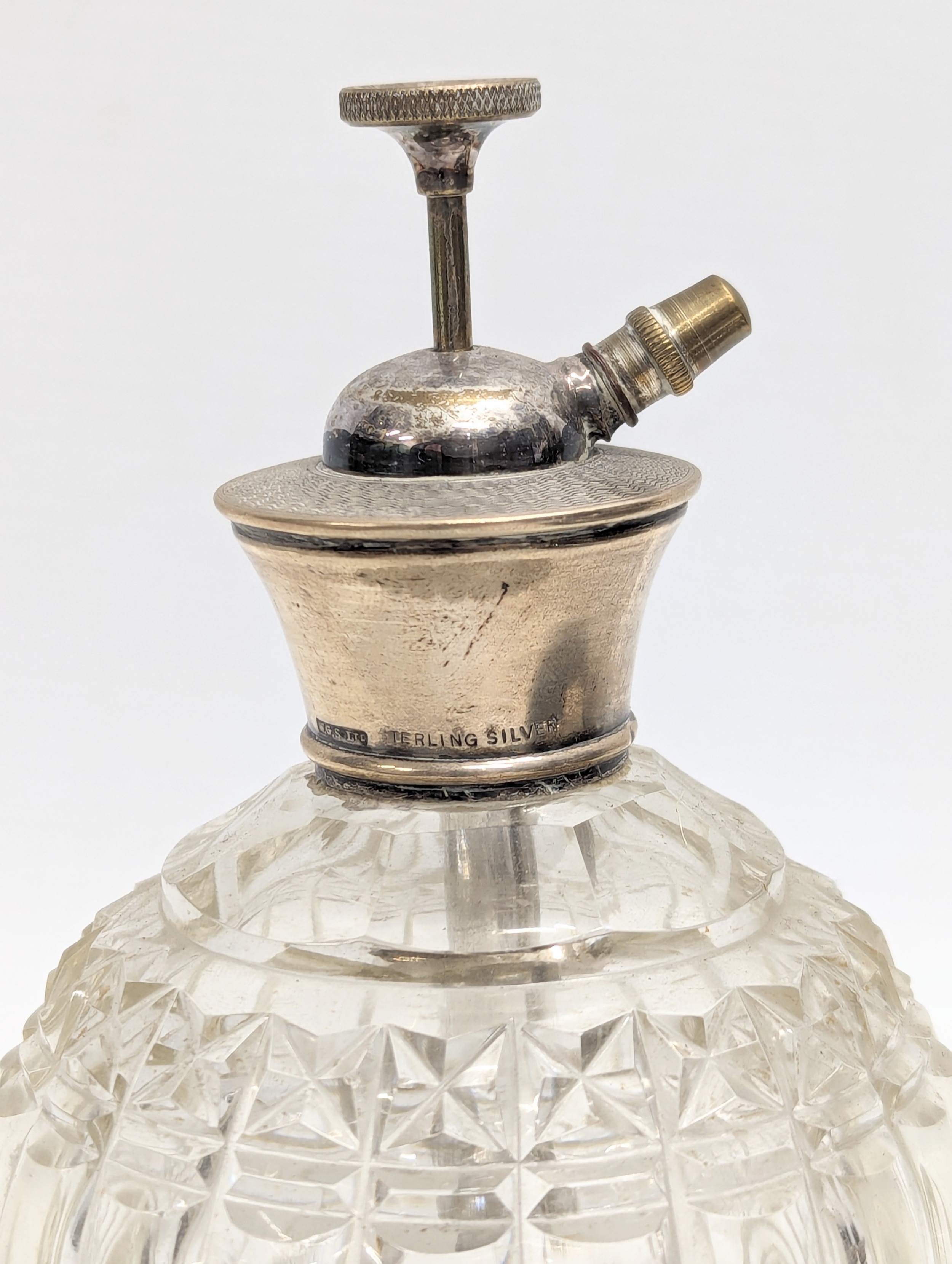 A sterling silver topped perfume bottle by W. G. Sothers Ltd. Birmingham, 1921-1961. 14cm - Image 2 of 2