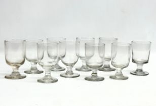 10 19th century Victorian glass rummers. Circa 1850-1870. 11cm
