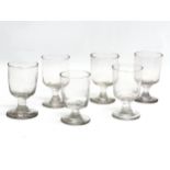 A set of 6 19th Century Victorian glass rummers. Circa 1850-1870. 10.5cm. 11cm.