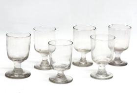 A set of 6 19th Century Victorian glass rummers. Circa 1850-1870. 10.5cm. 11cm.