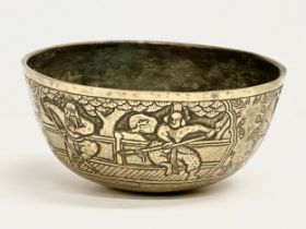 A large Chinese heavy brass bowl. Late 19th/Early 20th Century. 25.5x12cm