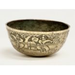 A large Chinese heavy brass bowl. Late 19th/Early 20th Century. 25.5x12cm