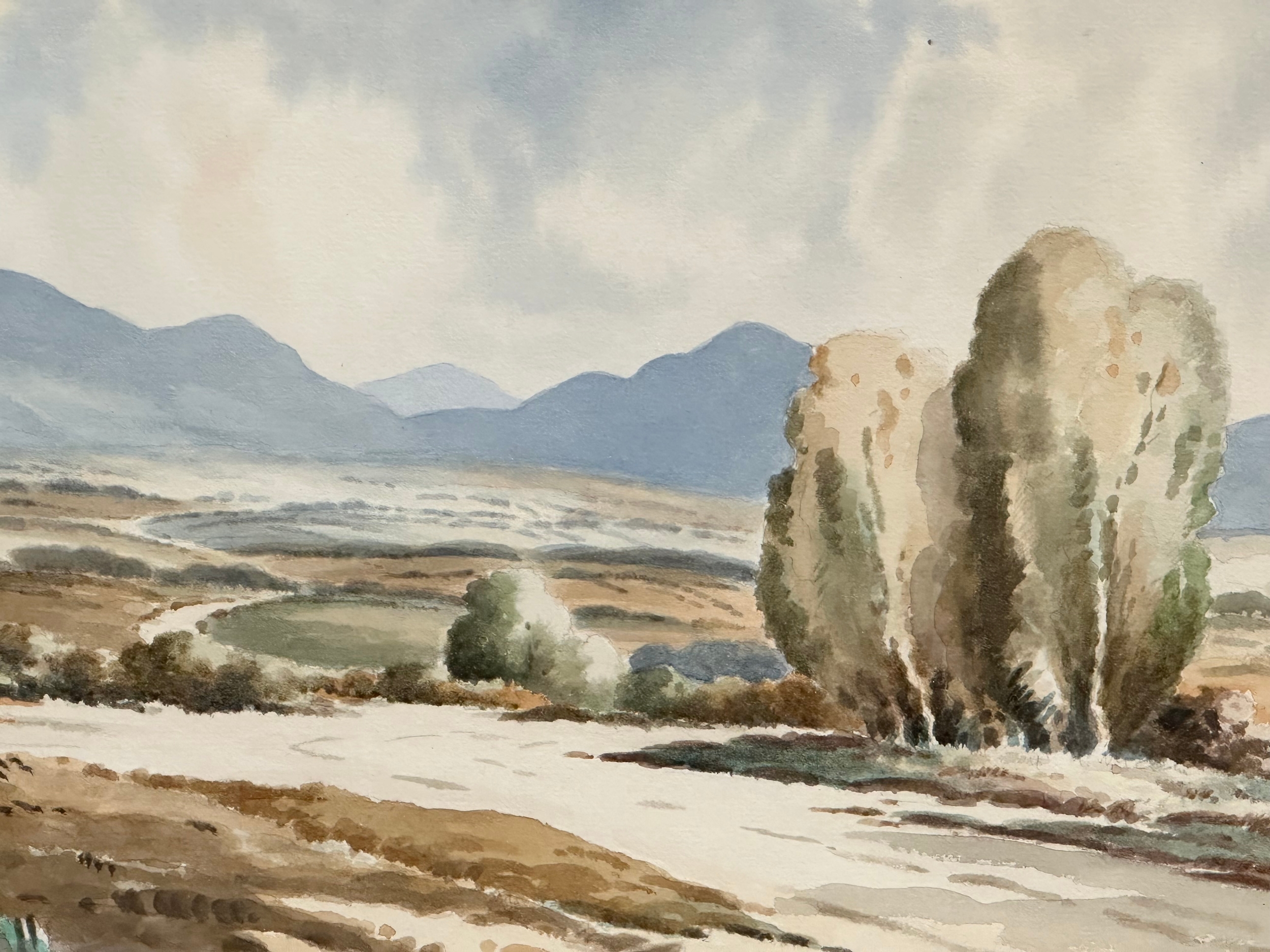 A watercolour by George Farrell. Near Annalong, County Down. 37x24cm. Frame 55.5x42.5cm - Image 4 of 5