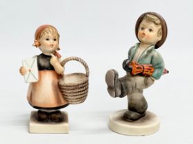 2 Goebel Pottery figurines. The Happy Traveler and Meditation.