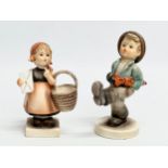 2 Goebel Pottery figurines. The Happy Traveler and Meditation.