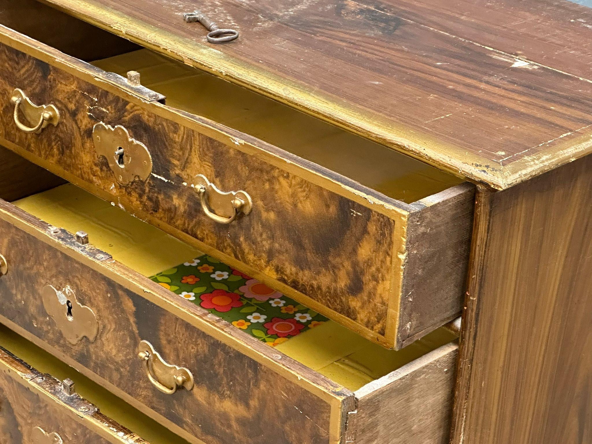 A Late 18th Century North European scumbled pine chest of drawers. Circa 1780-1800. 73x38x62cm. - Image 3 of 8