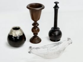 A quantity of 19th and 20th Century Collectables. An baby feeder, treen ware etc